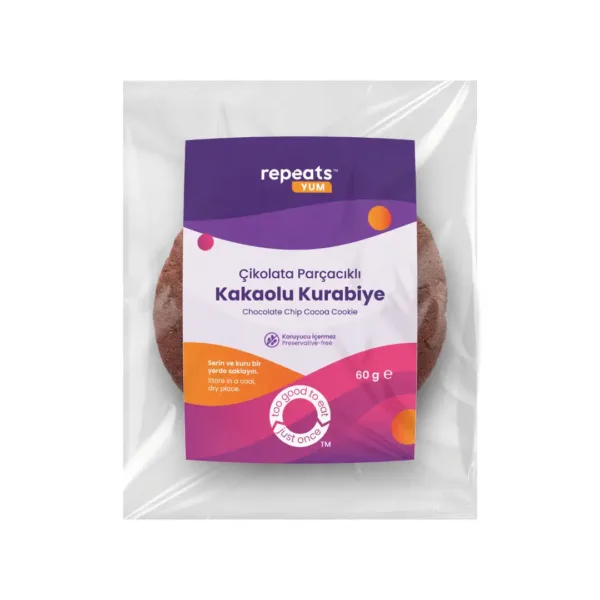 Çikolata Parçacıklı Kakaolu Kurabiye 60gr