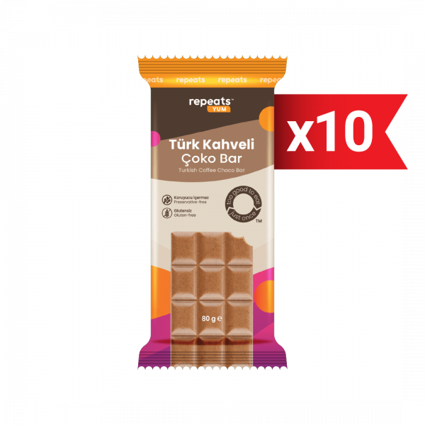 Türk Kahveli Çoko Bar 80gr X 10 Adet